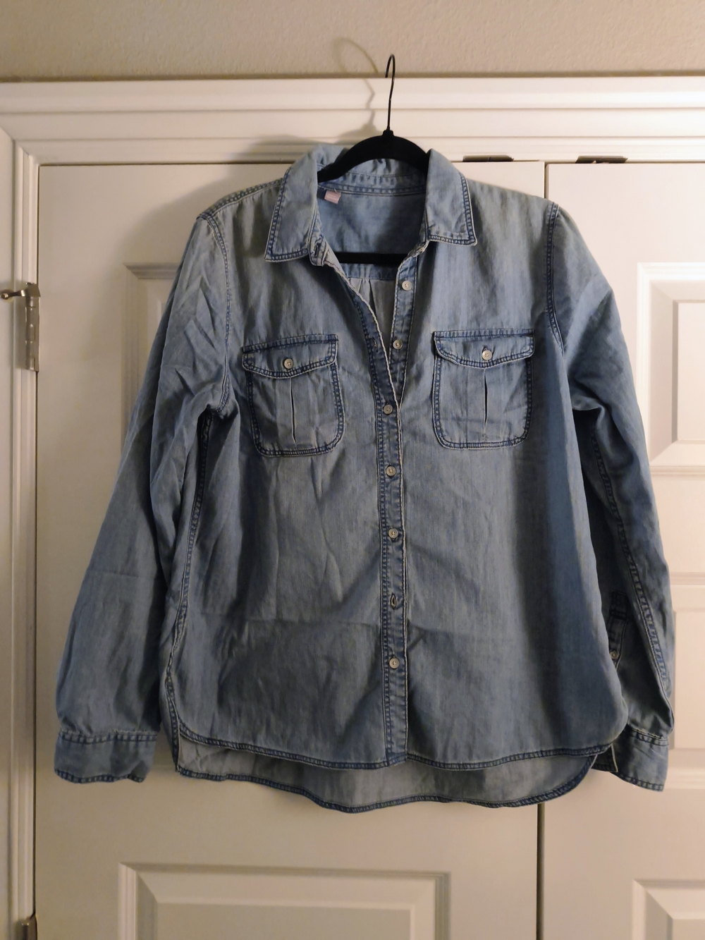 100% Cotton Denim Button-Up Shirt
